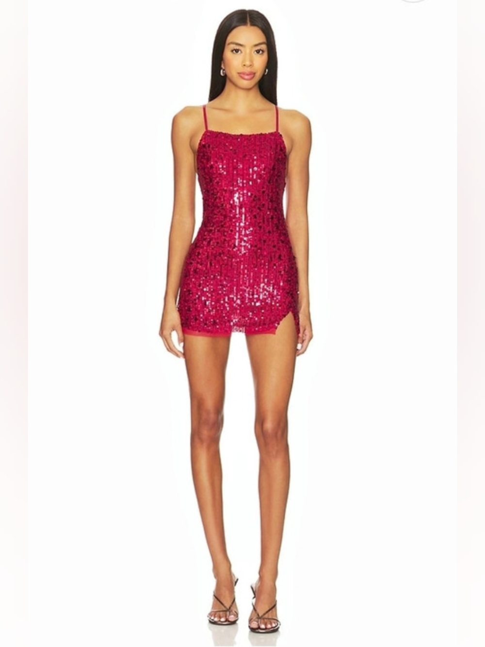 Free People Midnight Kiss Mini Slip Dress in Cherry Combo